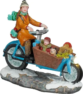 Productafbeelding van Mom on her cargo bike battery operated l9,5xb4xh8 cm Luville