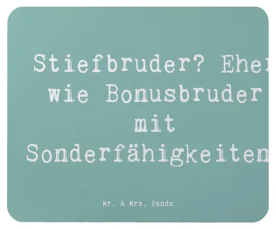 Produktbild von Mr. & Mrs. Panda Mauspad Spruch Stiefbruder - Meeresbrise - Geschenk, Geschenke, Familiengeschenke, einzigartige Designs, Mouse Pad, Stiefgeschwister, Patchworkfamilie