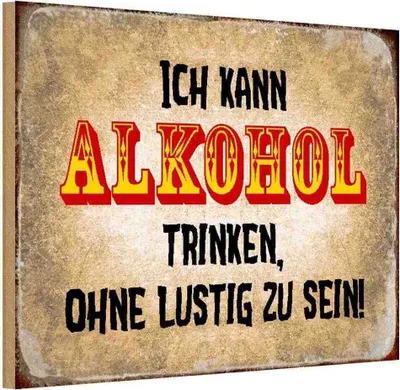 Produktbild von vianmo Holzschild 20x30 cm kann Alkohol trinken ohne lustig Spruch Zitat