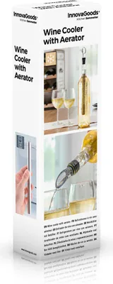 Zdjęcie produktu dla InnovaGoods - Zestaw 5 akcesoriów do wina, schładzacz i aerator do butelek 2 w 1, elegancki styl, stal nierdzewna, zatyczka, z trzonkiem