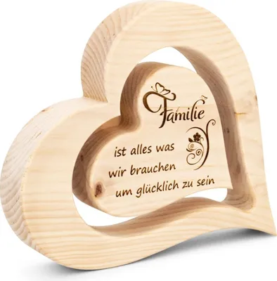 Produktbild von Zirbenherz 20cm Familie ist alles