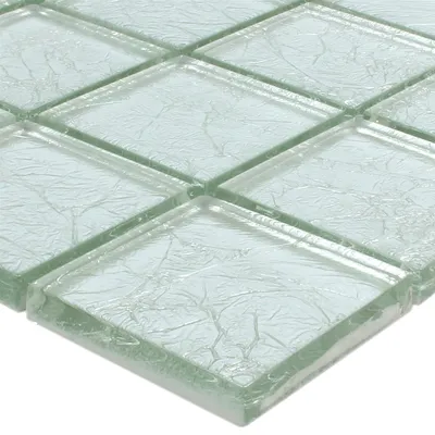 Produktbild von Mosaikfliesen Glas Lucca Silber 48x48x8mm
