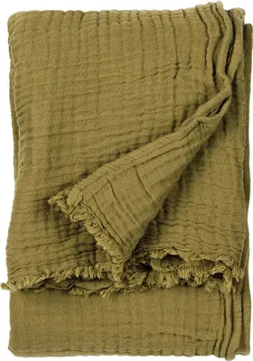 Produktbild von Yard - Überwurf "Lark", Musselin, Zerknittert RV3110 (260 cm x 240 cm) (Khakigrün)