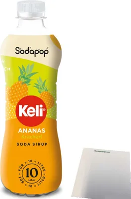 Produktbild von Sodapop Keli Sirup Ananas für Wassersprudler (500ml Flasche) + usy Block