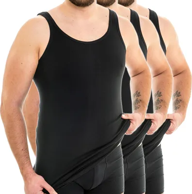 Produktbild von HERMKO 3007 3er Pack extralanges Herren Unterhemd (+10 cm) Tank Top aus 100% Baumwolle, Größe:D 13 = EU 7XL, Farbe:schwarz