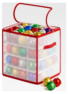 Produktbild von XXL Aufbewahrungstasche für Weihnachtskugeln mit 66 Fächern