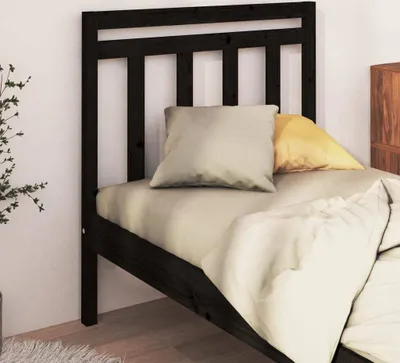 Produktbild von vidaXL Kopfteil Schwarz 81x4x100 cm Massivholz Kiefer - Bettkopfteil - Bettkopfteile - Kopfteil - Holzkopfteil