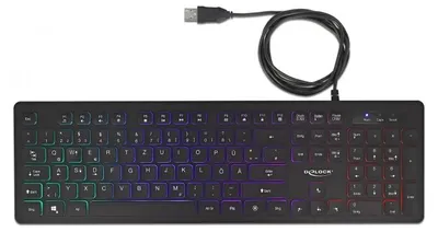 Immagine prodotto di DELOCK USB Tastatur kabelgebunden 1,5 m schwarz mit RGB