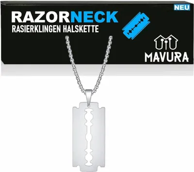 Immagine prodotto di RAZORNECK Collana da uomo con lama di rasoio in acciaio inossidabile Tag cane Hip Hop