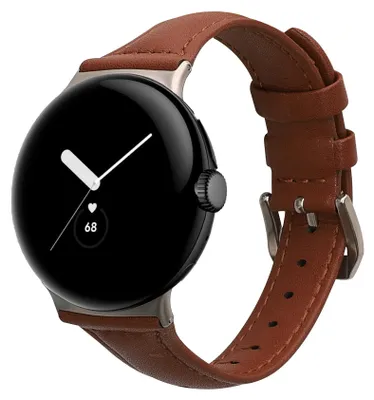 Produktbild von kwmobile Echtleder Uhrenarmband für Google Pixel Watch Series 41mm / Pixel Watch 4 41mm Armband - Ersatzarmband für Fitnesstracker - Wechselarmband