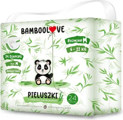 PIELUCHY Z WŁÓKNEM BAMBUSOWYM ROZMIAR M 6 - 11 kg (24 szt.) - BAMBOOLOVE