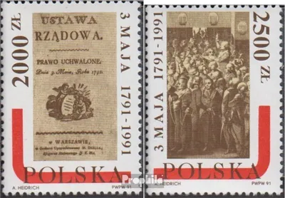 Produktbild von Briefmarken Polen 1991 Mi 3328-3329 (kompl.Ausg.) postfrisch 200 Jahre Verfassung
