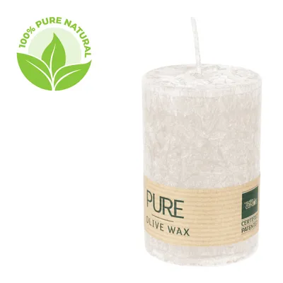 Produktbild von 100% PURE, OLIVE WAX, vegane Stumpenkerze, Sahara, WENZEL, 90/60 mm, Brenndauer ca. 27h
