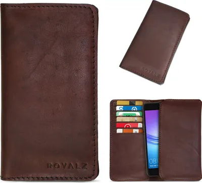 Produktbild von ROYALZ Lederhülle für Huawei Y5 2017 Schutztasche Cover Etui Brieftasche Portemonnaie Ledertasche Kartenfach Tasche Leder