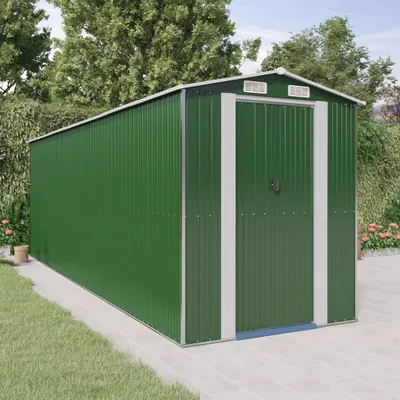 Zdjęcie produktu dla VidaXL Szopa ogrodowa 192x606x223 cm stal ocynkowana zielona