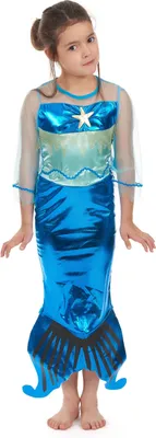 Immagine prodotto di Costume da sirenetta per bambini blu-verde lime - 110-122 (4-6 anni)