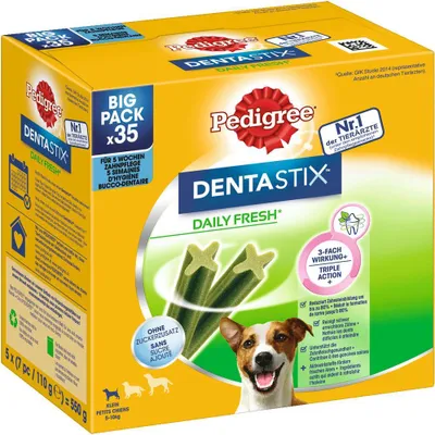 Produktbild von PEDIGREE® DENTASTIX™ Daily Fresh Karton Multipack kleine Hunde 5-10kg 5 x 7 Stück