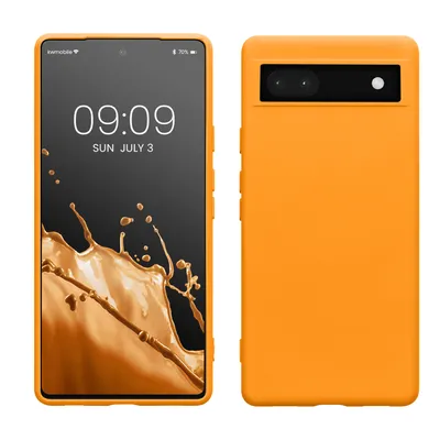 Produktbild von kwmobile Hülle kompatibel mit Google Pixel 6a Hülle - gummierte TPU Silikon Handyhülle - Schutzhülle für kabelloses Laden - Case in Fruity Orange