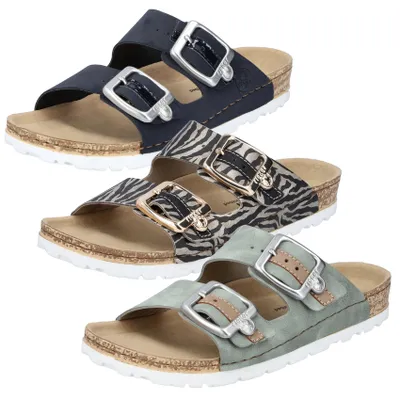 Produktbild von Rieker Damen Clog Pantolette weiches Fußbett Schnalle 69850, Größe:37 EU, Farbe:Grün