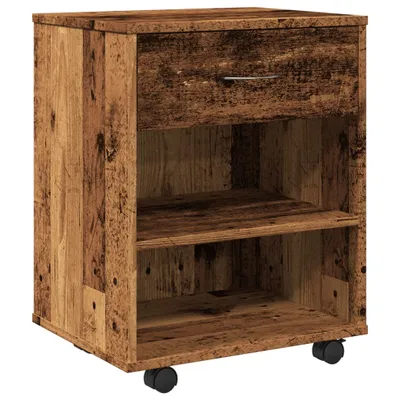 Obrázek produktu pro vidaXL Podstavec Castor vzhled starého dřeva 46x36x59 cm materiál na bázi dřeva