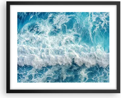 Produktbild von Gerahmtes Poster - Schwarzer Rahmen - Meer Welle Ozean - 50x40 cm - Wand Bild - Wanddeko - Wandbilder - Kunstposter - Wandposter - Bilderrahmen - Bilder - Kunstdruck - Wandbild - P2BAA50x40-4067
