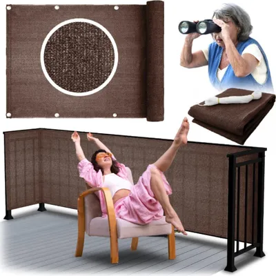Produktbild von Balkonabdeckmatte für Terrassenzaun Schattennetz braun 0,9×5 m GoGarden