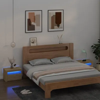 Obrázek produktu pro vidaXL Noční stolky 2 ks s LED diodami Dub Sonoma 60x35x40 cm