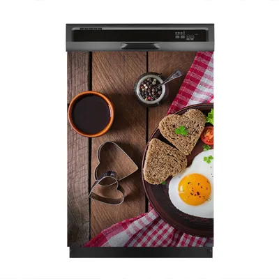 Produktbild von Magnete Dekorative 60x80 cm Küche Magnetmatte Spülmaschine - Spiegeleier und Brot