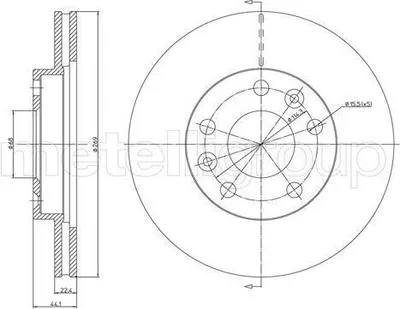 Produktbild von 2x METELLI Bremsscheibe 23-1288C für RENAULT Megane IV Grandtour (K9A/M/N_)