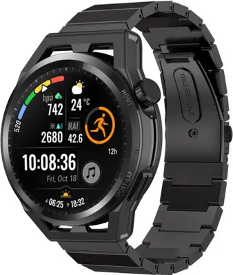 Produktbild von Strap-it Huawei Watch GT Runner Metallarmband (Schwarz)