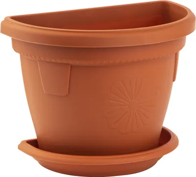Produktbild von Wand Pflanzkübel mit Untersetzer 2,4L Terrakotta