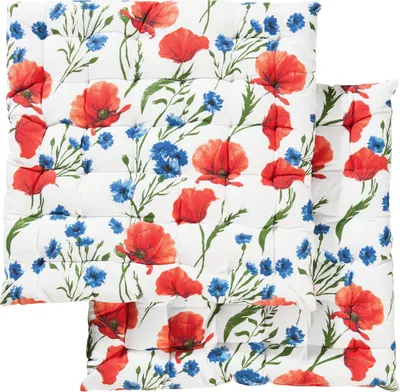 Produktbild von REDBEST Stuhlkissen 2er-Pack rot-blau 40x40x4 cm