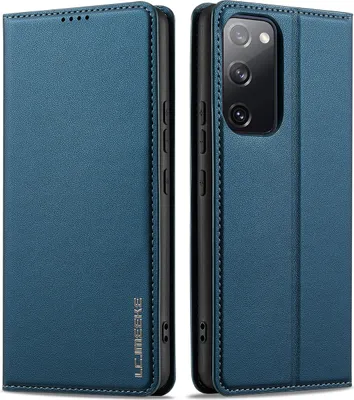 Obrázek produktu pro Magnetické flipové kožené pouzdro pro Samsung Galaxy S20 FE 5G, s přihrádkou na karty a funkcí stojánku Modrá