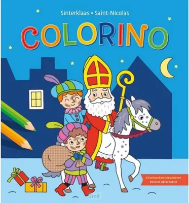 Produktbild von Sinterklaas Farbblock Malbuch mit 24 Zeichnungen und heraustrennbaren Seiten