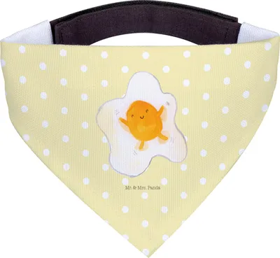 Produktbild von Mr. & Mrs. Panda Halstuch Hund Spiegelei Ei - Gelb Pastell - Geschenk, Hundehalstuch, Dreieckstuch für Hunde, Lustige Sprüche, Schön, Tuch, Tag, Liebe, Glücklich