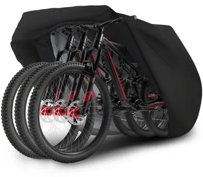 Image de Housse de protection pour vélos, pour 3 vélos, tissu premium 210D, dimensions 245 x 125 x 105 cm, couleur noire