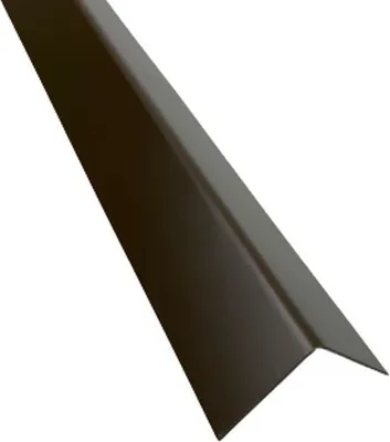 A single brown metal corner profile is shown against a white background.