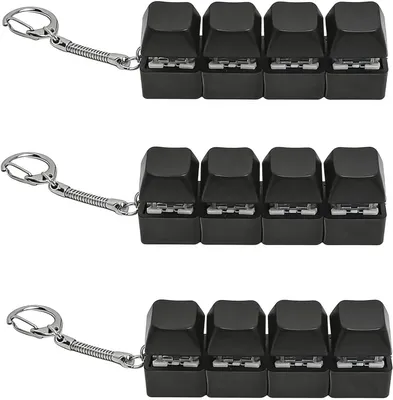 Productafbeelding van Toetsenbordsleutelhangers - Set van 3 - Fidget-toetsenbord - Decompressietoetsenbord - Fidget clicker - Toetsenbord
