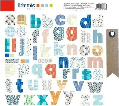 Produktbild von Alphabet-Aufkleber + 20 Wimpel Kraft Etiketten