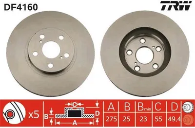 Zdjęcie produktu dla Tarcza Hamulcowa Toyota Przód Celica 1,8 16V 99-05