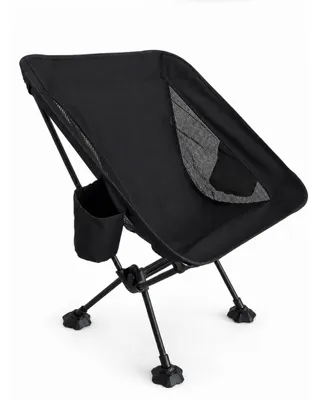 Produktbild von EVOCAMP Campingstuhl faltbar, Outdoor-Stuhl mit breiten Standfüßen, 1,11 kg leicht, mit Getränkehalter & Seitentasche, bis 150 kg