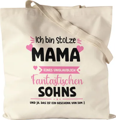 Produktbild von Ich bin stolze Mama Jutebeutel Muttertag Geschenk Sohn Mutter Geburtstag