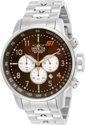 Obrázok produktu pre Invicta S1 Rally 23081 Pánske Hodinky - Quartz Hnací Mechanizmus - Nerezová Oceľ s Hnedým Ciferníkom - 48 mm