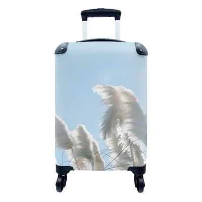 Produktbild von MuchoWow® Koffer Handgepäck Trolley Rollkoffer Kleine Reisekoffer mit 4 Rollen - Himmel - Gras - Pampasgras - Cabin Size < 55x40x23 cm & 55x40x20 cm - Fotokoffer - Kabinenkoffer - Boardgepäck - Reise-Box - Reisekoffer - Reisegepäck - Koffer mit Bild - Trolley für Kinder