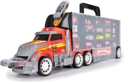 Produktbild von Dickie Toys Feuerwehr Truck 42 tlg Set mit 9 Autos Zubehör & Rampe ab 3 Jahren
