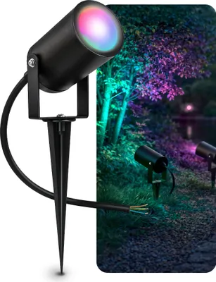 Produktbild von SSC-LUXon KALOA Außenstrahler IP65 Gartenstrahler mit Erdspieß - Punkstrahler mit GU10 SMART Lampe 5W RGB WLAN 3CCT - Indirekte Beleuchtung für Außen