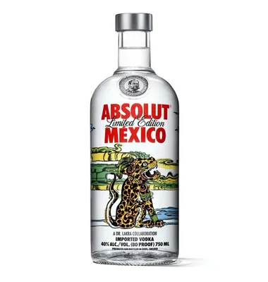 Produktbild von Absolut Vodka Mexico NC Limited Edition 2012 40% Vol. 0,75L - Wodka mit Sicherheitsverschluss, Künstlerflasche Dr. Lakra, Maya Kultur Sammler Design