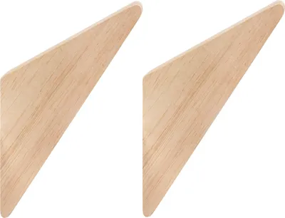 Produktbild von QUVIO Wandhaken - 2er Set - Dreieck - Kleiderhaken - Garderobenständer - Kleiderbügel - Kleiderhaken - Holz - Hellbraun - 7 x 2 x 12 cm