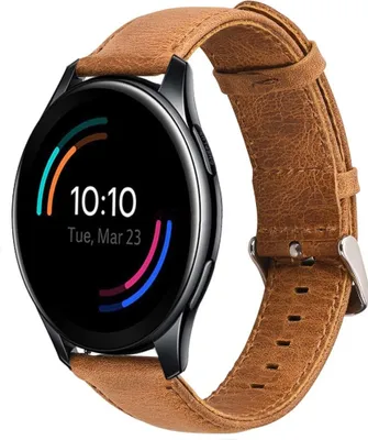 Produktbild von Strap-it OnePlus Watch Lederarmband (Braun)