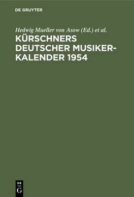 Produktbild von Kürschners Deutscher Musiker-Kalender 1954